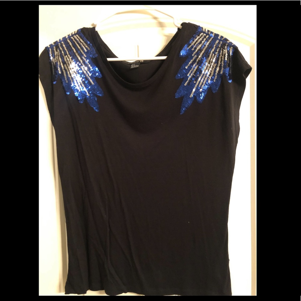 Sequins feather shirt